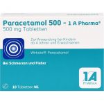 PARACETAMOL 500-1A Pharma Tabletten 10 St из немецкой аптеки