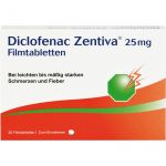 DICLOFENAC Zentiva 25 mg Filmtabletten 20 St из немецкой аптеки