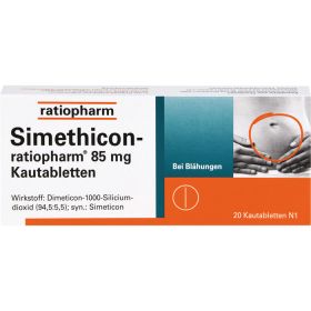 SIMETHICON-ratiopharm 85 mg Kautabletten 20 St – PZN 1364773 из немецкой аптеки
