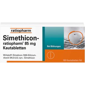 SIMETHICON-ratiopharm 85 mg Kautabletten 100 St – PZN 1364804 из немецкой аптеки