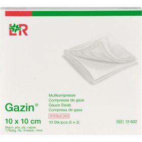 GAZIN Mullkomp.10x10 cm steril 8fach 5X2 St – PZN 3448988 из немецкой аптеки