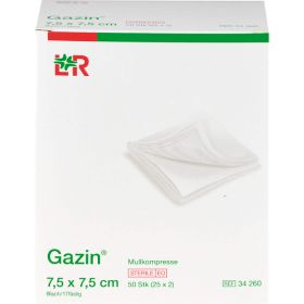 GAZIN Mullkomp.7,5x7,5 cm steril 8fach 25X2 St – PZN 3449019 из немецкой аптеки