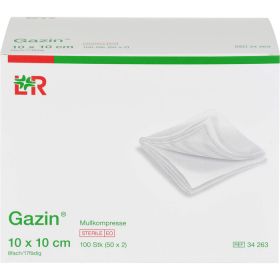 GAZIN Mullkomp.10x10 cm steril 8fach 50X2 St – PZN 3449060 из немецкой аптеки