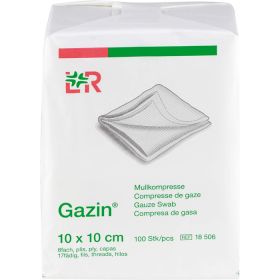 GAZIN Mullkomp.10x10 cm unsteril 8fach Op 100 St – PZN 3959418 из немецкой аптеки