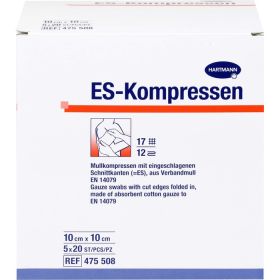 ES-KOMPRESSEN steril 10x10 cm Gropackung 5X20 St – PZN 6454133 из немецкой аптеки