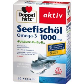 DOPPELHERZ Seefischl Omega-3 1.000 mg+Fols.Kaps. 60 St – PZN 6583675 из немецкой аптеки