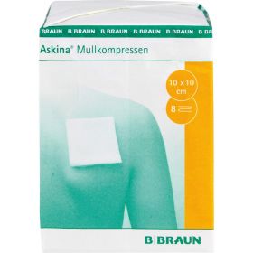 ASKINA Mullkompressen 10x10 cm unsteril 8fach 100 St – PZN 6874533 из немецкой аптеки