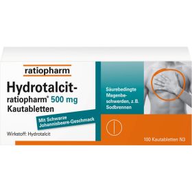HYDROTALCIT-ratiopharm 500 mg Kautabletten 100 St – PZN 7106026 из немецкой аптеки