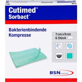 CUTIMED Sorbact Kompressen 7x9 cm 6 St – PZN 7348640 из немецкой аптеки