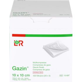 GAZIN Mullkomp.10x10 cm steril 12fach gro 20X5 St – PZN 8788921 из немецкой аптеки
