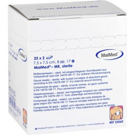 MULLKOMPRESSEN 7,5x7,5 cm steril 8fach 25X2 St – PZN 8888864 из немецкой аптеки