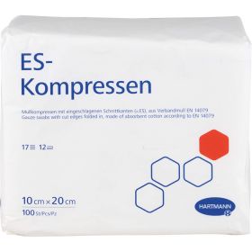 ES-KOMPRESSEN unsteril 10x20 cm 12fach 100 St – PZN 9396229 из немецкой аптеки