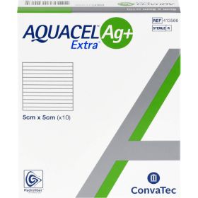 AQUACEL Ag+ Extra 5x5 cm Kompressen 10 St – PZN 10203856 из немецкой аптеки