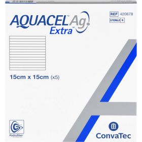 AQUACEL Ag Extra 15x15 cm Kompressen 5 St – PZN 10914913 из немецкой аптеки