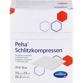 PEHA SCHLITZKOMPRESSEN 7,5x7,5 cm steril 25X2 St – PZN 12559675 из немецкой аптеки