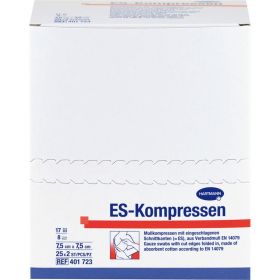 ES-KOMPRESSEN steril 7,5x7,5 cm 8fach 25X2 St – PZN 433986 из немецкой аптеки