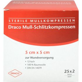 SCHLITZKOMPRESSEN Mull 5x5 cm steril 12fach 25X2 St – PZN 816204 из немецкой аптеки