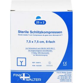 SCHLITZKOMPRESSEN 7,5x7,5 cm steril 8fach 25X2 St – PZN 1023339 из немецкой аптеки