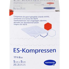 ES-KOMPRESSEN steril 5x5 cm 8fach 25X2 St – PZN 1407057 из немецкой аптеки