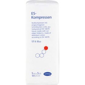 ES-KOMPRESSEN unsteril 5x5 cm 8fach 100 St – PZN 1447157 из немецкой аптеки