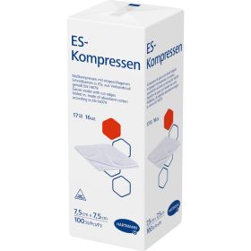 ES-KOMPRESSEN unsteril 7,5x7,5 cm 16fach 100 St – PZN 1447217 из немецкой аптеки