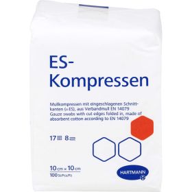 ES-KOMPRESSEN unsteril 10x10 cm 8fach 100 St – PZN 1447223 из немецкой аптеки