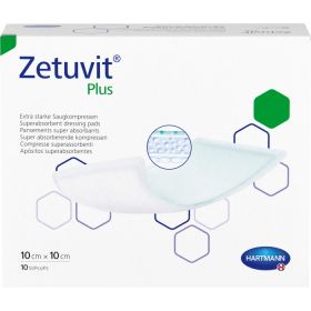 ZETUVIT Plus extrastarke Saugkompr.steril 10x10 cm 10 St – PZN 2536259 из немецкой аптеки