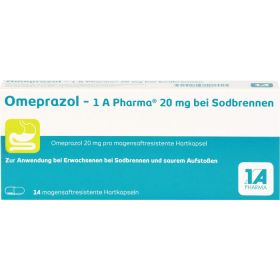 OMEPRAZOL-1A Pharma 20 mg bei Sodbrennen HKM 14 St – PZN 6439524 из немецкой аптеки