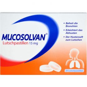 MUCOSOLVAN Lutschpastillen 15 mg 20 St – PZN 8648479 из немецкой аптеки