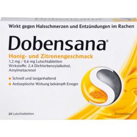 DOBENSANA Honig- u.Zitronengeschm.1,2mg/0,6mg Lut. 24 St – PZN 11128039 из немецкой аптеки