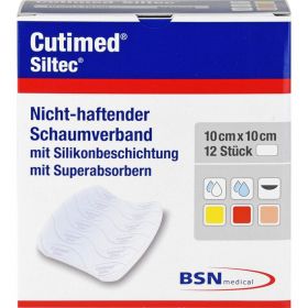 CUTIMED Siltec Schaumverb.10x10 cm nicht haftend 12 St – PZN 12892498 из немецкой аптеки