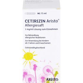 CETIRIZIN Aristo Allergiesaft 1 mg/ml Lsg.z.Einn. 75 ml – PZN 13714511 из немецкой аптеки