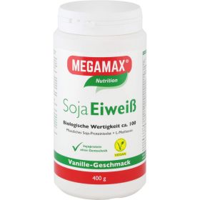 MEGAMAX Soja Eiwei Vanille Pulver 400 g – PZN 3246405 из немецкой аптеки