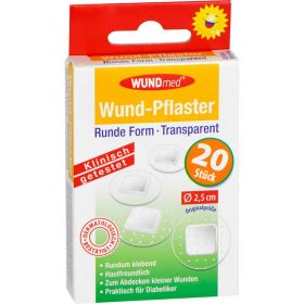 WUNDPFLASTER 2,5 cm rund transparent 20 St – PZN 9229661 из немецкой аптеки