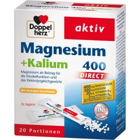DOPPELHERZ Magnesium+Kalium DIRECT Portionsbeutel 20 St – PZN 11101359 из немецкой аптеки