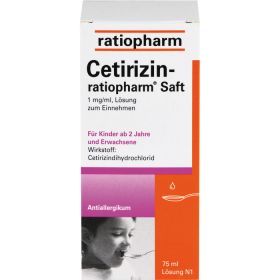CETIRIZIN-ratiopharm Saft 75 ml – PZN 2191085 из немецкой аптеки