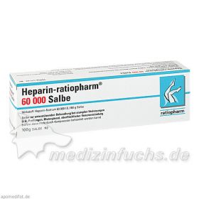 Heparin Ratiopharm 60000 Salbe, 100 G – PZN 6968694 из немецкой аптеки