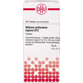 STIBIUM SULFURATUM NIGRUM D 12 Tabletten 200 St – PZN 1072562 из немецкой аптеки