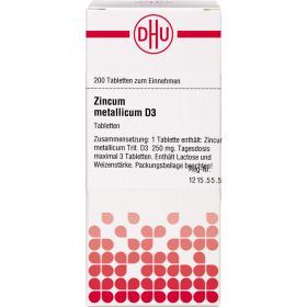 ZINCUM METALLICUM D 3 Tabletten 200 St – PZN 2637397 из немецкой аптеки