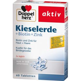 DOPPELHERZ Kieselerde+Biotin Tabletten 60 St – PZN 263432 из немецкой аптеки