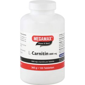MEGAMAX L-Carnitin 1000 mg Tabletten 120 St – PZN 885731 из немецкой аптеки