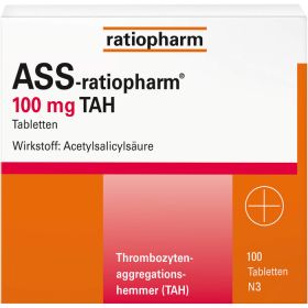 ASS-ratiopharm 100 mg TAH Tabletten 100 St – PZN 1343682 из немецкой аптеки
