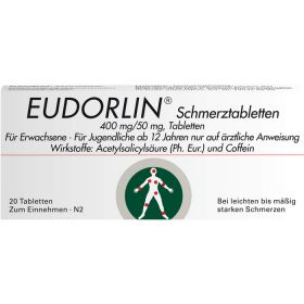 EUDORLIN Schmerztabletten 20 St – PZN 2653255 из немецкой аптеки