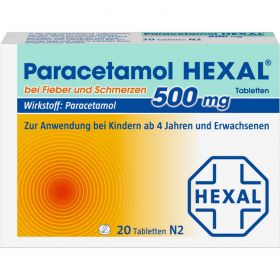 PARACETAMOL 500 mg HEXAL b.Fieber u.Schmerzen Tab. 20 St – PZN 3485558 из немецкой аптеки