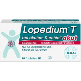 LOPEDIUM T akut bei akutem Durchfall Tabletten 10 St – PZN 3928406 из немецкой аптеки