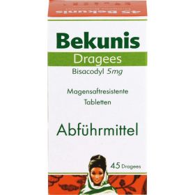 BEKUNIS Dragees Bisacodyl 5 mg magensaftres.Tabl. 45 St – PZN 4512010 из немецкой аптеки