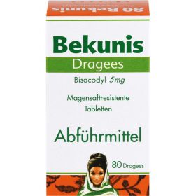 BEKUNIS Dragees Bisacodyl 5 mg magensaftres.Tabl. 80 St – PZN 4512027 из немецкой аптеки