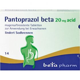 PANTOPRAZOL beta 20 mg acid magensaftres.Tabletten 14 St – PZN 5731518 из немецкой аптеки