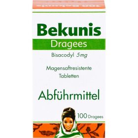 BEKUNIS Dragees Bisacodyl 5 mg magensaftres.Tabl. 100 St – PZN 6189085 из немецкой аптеки