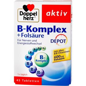 DOPPELHERZ B-Komplex+Folsure Tabletten 45 St – PZN 7189437 из немецкой аптеки